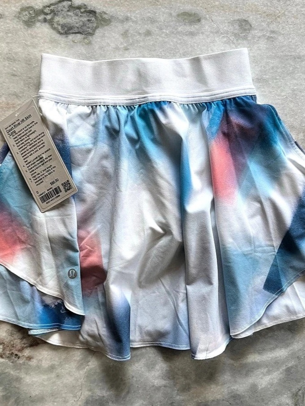Lululemon Court Rival High-Rise Skirt White & Blue Size 4